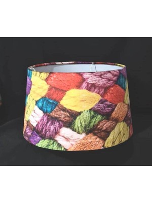 Renkli Halat Örgü Lambader Başlığı Çap 40  cm