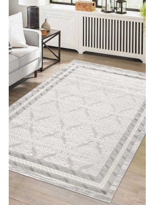 Troya Gri Halı Modern Dokuma Halı Yumuşak Oturma Odası Salon Çocuk Odası Mutfak Halısı J0077
