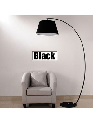 Retro Rustik Siyah Kumaş Başlık Mafsallı Metal Lambader Köşe Lambası Şapka ÇAPI:45 cm