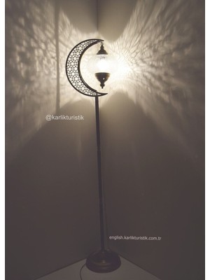 Köşe Lambası,dekoratif Lambader,ev Dekoratif Aydınlatma Otantik Lamba El Işi Hilal Şeklinde