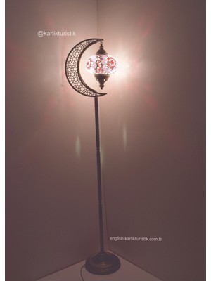 Köşe Lambası,dekoratif Lambader,ev Dekoratif Aydınlatma Mozaik Lamba El Işi Hilal Model 17