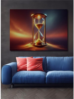 Altın Kum Saati Zamanın Akışı Yağlı Boya Ahşap Dekoratif Dikdörtgen Salon/ofis/ev/mutfak Tablo