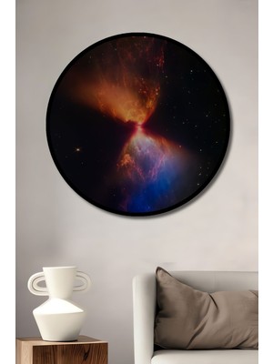 Dekoratif Kum Saati Modern Sanat Duvar Tablo Ahşap Yuvarlak Tablo