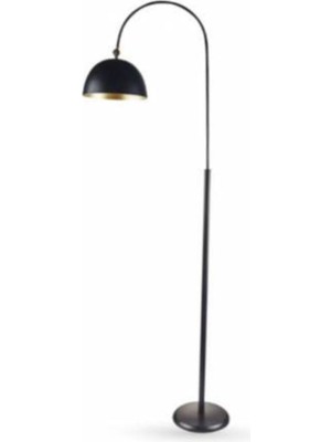 Retro Metal Siyah Dekoratif Köşe Lambası Lambader Hareketli Başlık Çap:40  cm
