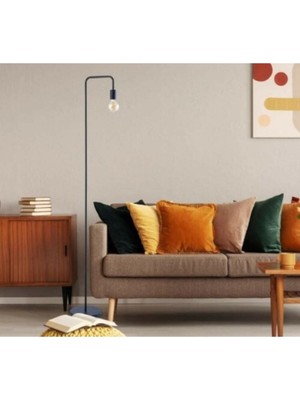 S Retro Rustik Mat Siyah Lambader Köşe Lambası