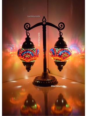 Adalet,terazi, Dekoratif Hediyelik Mozaik Masa Lambası Abajur MODEL14