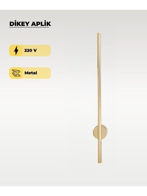 12W Gold Dikey Aplik - Gün Işığı