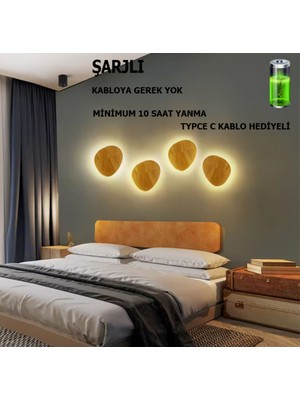 Şarjlı Wooden Dekoratif Aplik