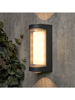 9 W Lara Iki Yönlü Dekoratif Oval Duvar Aplik - Gün Işığı (3000K) - Siyah - IP54 - CT-7079