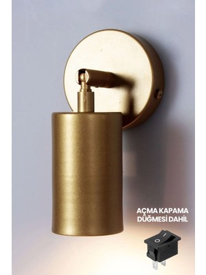 Açma, Kapama Düğmeli Tekli Metal Spot Aydınlatma (Ampül Dahil)