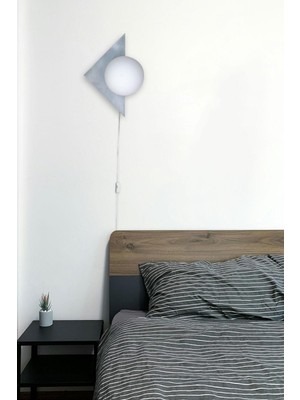 Üçgen Aplik Fişli Gri