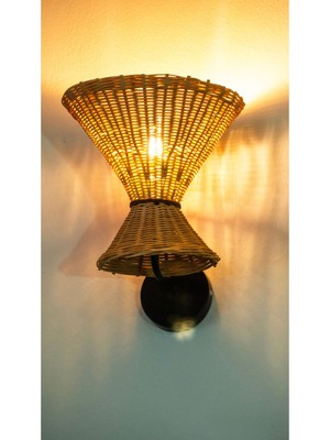 Modern ve Klasik Rattan Aplik - Huş Detaylı, El Yapımı