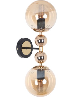 Misket Siyah Gold 2 Bal Camlı Aplik