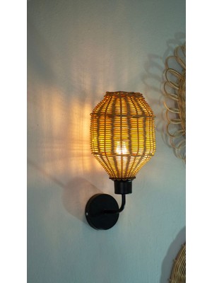 Otantik Küp Rattan Aplik | El Işçiliği, Sıcak Aydınlatma