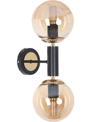 Hector Siyah Gold 2 Bal Camlı Aplik