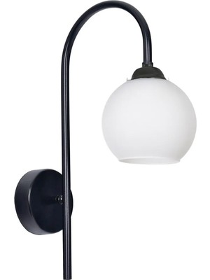 Anna Modern Baston Metal Kollu Cam Başlıklı Aplik Yatak Odası Bar Restoran Otel Aplik