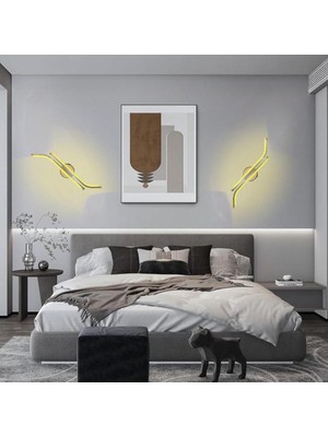 Dalga Şarjlı Duvar Aplik Gold Kada Günışığı 3000K