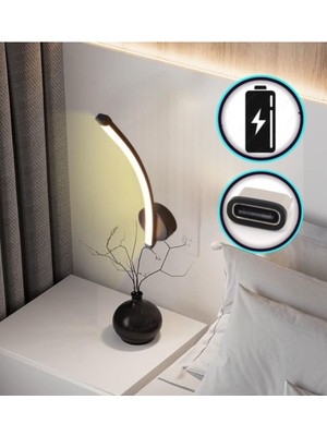 Hancer Şarjlı Duvar Aplik Siyah Kasa Günışığı 3000K