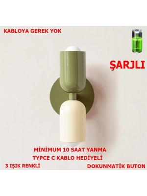 Nordic Şarjlı Dimmerlı Dokunmatik Aplik