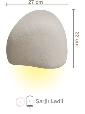 Lore Serisi Aplik - Şarjlı Ledli - 27  cm  - Beton Grisi