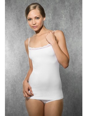 Doreanse Kadın Modal Çift Taraflı Giyilebilir Dantelli Ip Askılı Atlet 9310