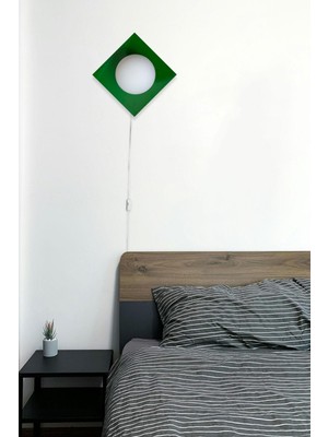 Kare Aplik Fişli Yeşil