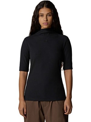 The North Face W S/s Mock Neck Slim Tee Kadın Outdoor Tişörtü NF0A89C3JK31 Siyah