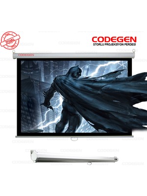 Codegen AX-20 200x200 cm Storlu Manuel Projeksiyon Perdesi (Arkası Siyah Fonlu)