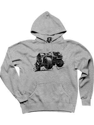 Jeep Off-Road Gri Kapşonlu Sweatshirt Hoodie