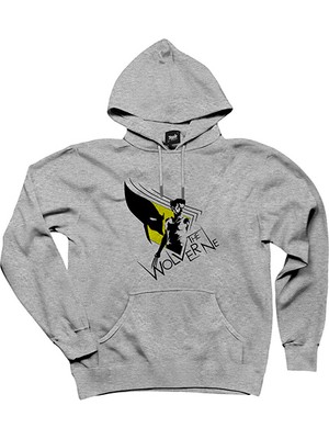 Wolverine Body Gri Kapşonlu Sweatshirt Hoodie