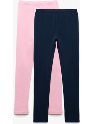 Koton Pamuklu Beli Lastikli 2'li Basic Uzun Tayt Seti