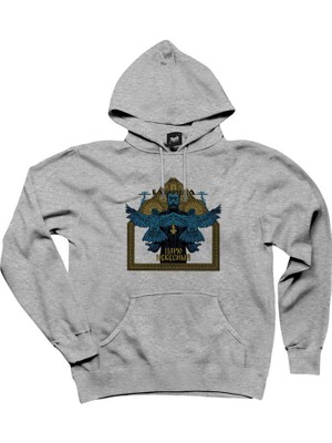 Batushka Blue Gri Kapşonlu Sweatshirt Hoodie