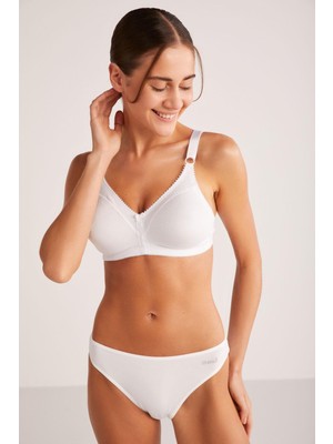 Kom Carol Beyaz Toparlayıcı Pamuklu Sütyen