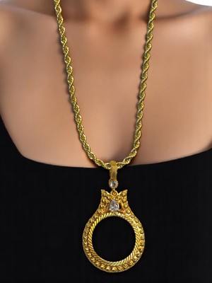 Aphrodite Yarım Altın Çerçeveli Kolye (Altın Kaplama)