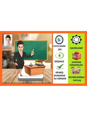 Öğretmen2 Karikatür Biblo,sevgiliye Hediye,doğum Günü Hediyesi