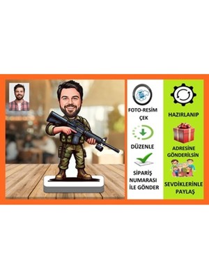 Asker Karikatür Biblo,sevgiliye Hediye,doğum Günü Hediyesi