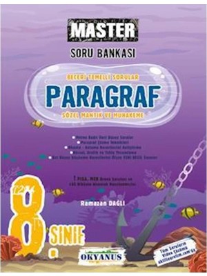 Okyanus Yayınları 8. Sınıf Master Paragraf Soru Bankası - BECERİ TEMELLİ Sorularla Hazırlanmış