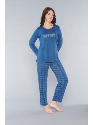 Alperi Uzun Kol Pijama Takımı Mevsilik Viskon Alperi 790-62