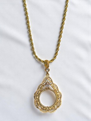 Mirana Yarım Altın Çerçeveli Kolye (Altın Kaplama)