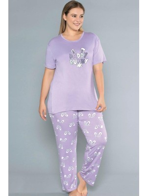 Büyük Beden Battal Viskon Kısa Kol Yazlık Pijama Takımı Dowry B08-76