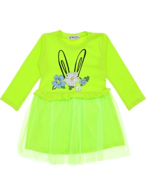 Kız Çocuk Elbise Çiçekli Taşlı