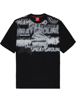 Smoke Over T-Shirt, 100% Pamuk, Siyah, Dijital Baskı, Rahat Kesim