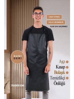 Suni Deri Su Geçirmez Bulaşıkçı Önlüğü Aşçı Önlüğü Kasap Önlüğü Temizlikçi Önlüğü