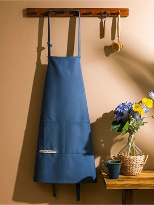 Lcw Home Mavi Nakışlı Pamuklu Mutfak Önlüğü