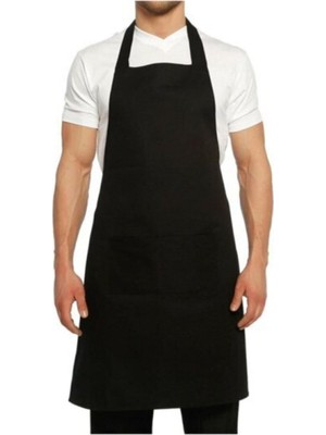Aşcı Garson Mutfak Önlüğü Siyah Boydan Servis Önlüğü