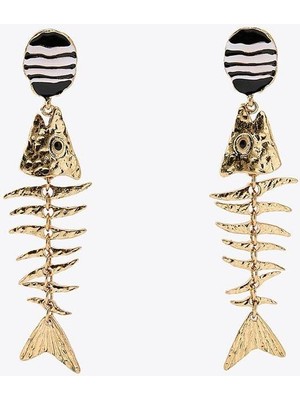 Metal Fisbone Balık Küpe