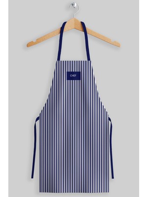 Ays Home Geniş Ebat Lacivert Ince Çizgili Kumaş Önlük