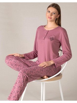 MEVSİMLİK UZUN KOL PİJAMA TAKIM VİSKON ALPERİ 790-29