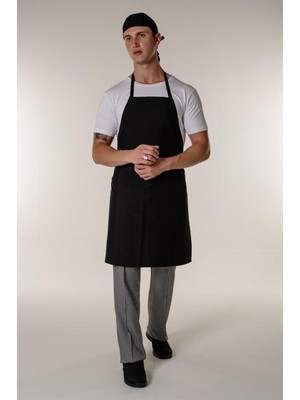 Siyah Aşçı ve Mutfak Askılı Önlük
