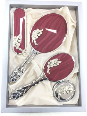 Camomile 4lü Yaprak Desenli Ayna Fırça Seti CM301